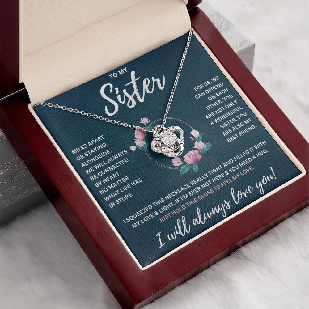 TO MY SISTER SQUEEZED KNOT NECKLACE GIFT SET