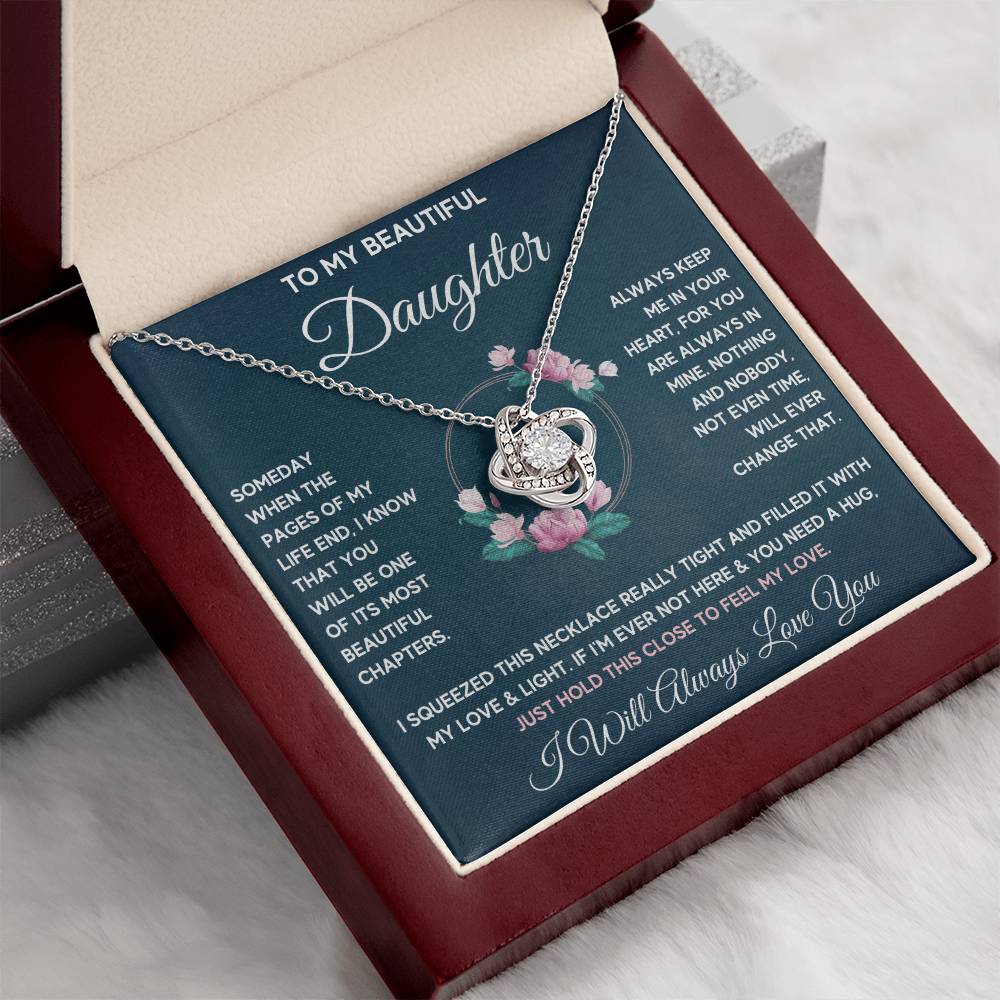 TO MY DAUGHTER CHAPTERS SQUEEZE KNOT NECKLACE GIFT SET