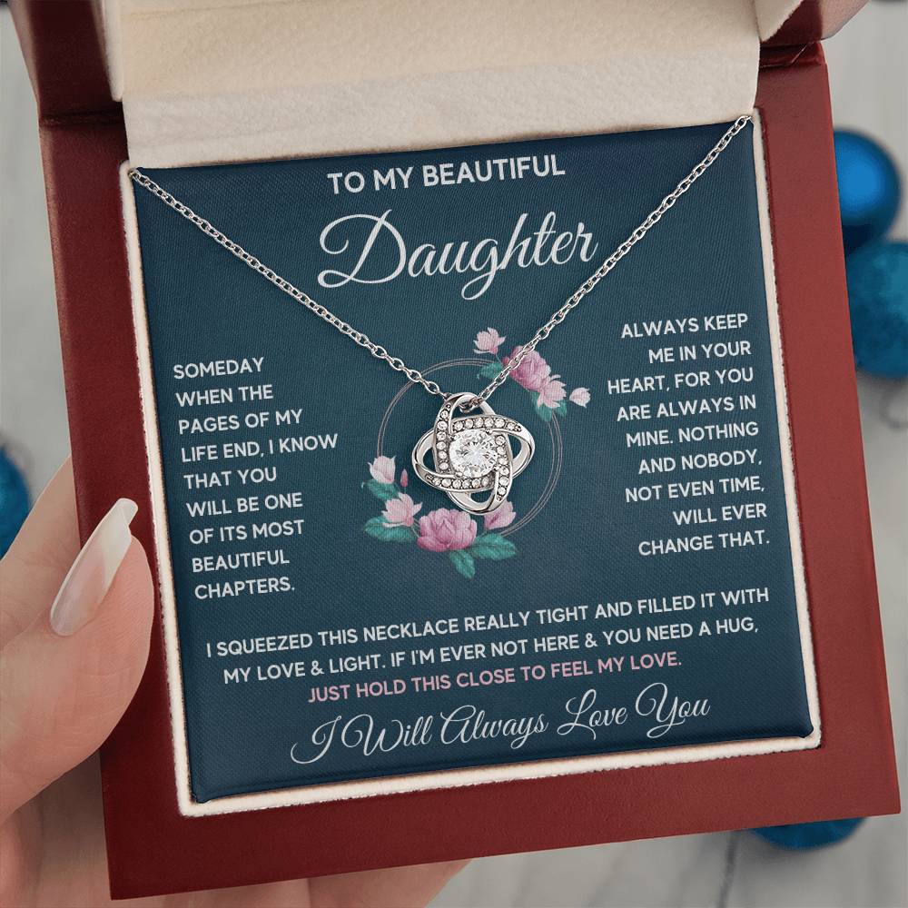 TO MY DAUGHTER CHAPTERS SQUEEZE KNOT NECKLACE GIFT SET
