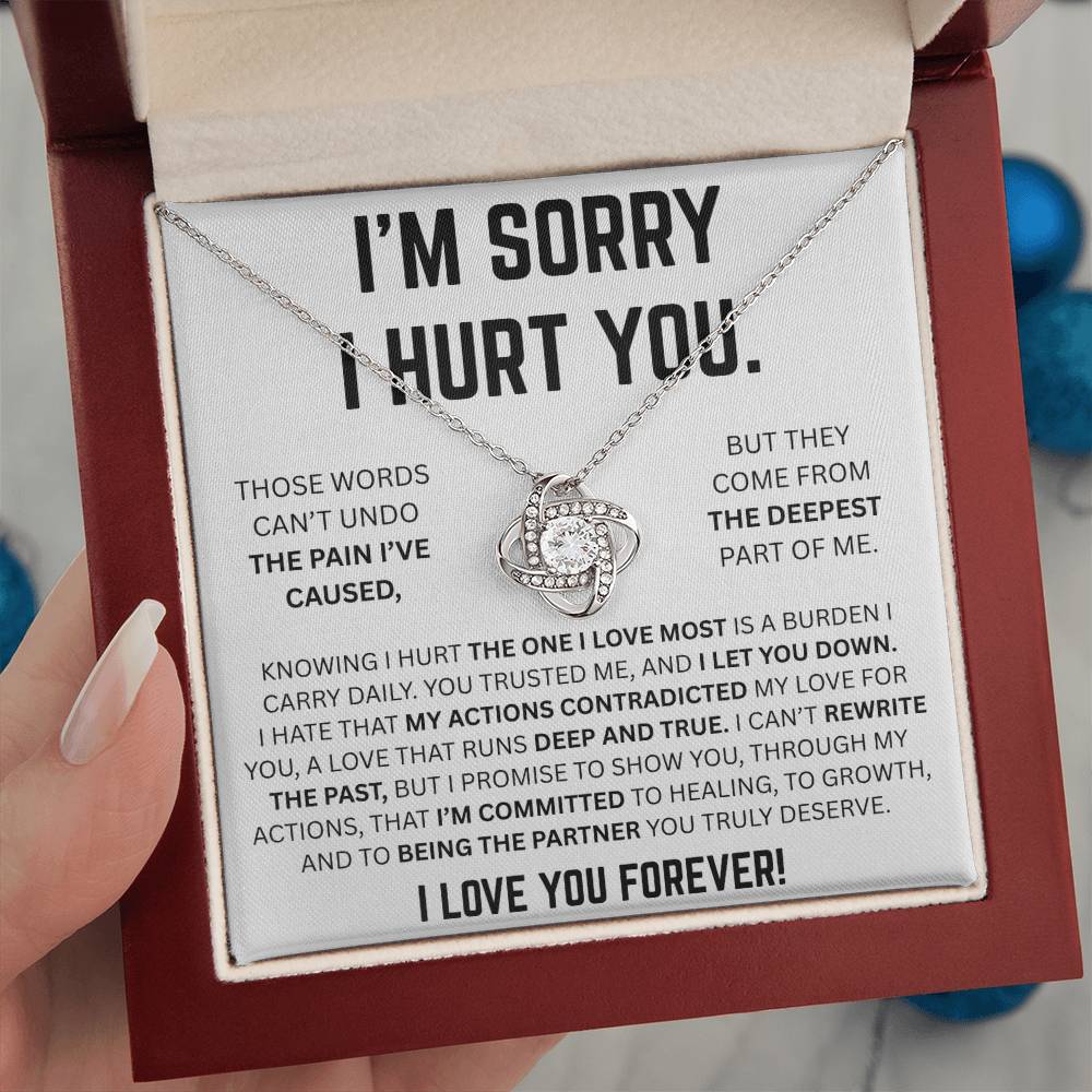 DEEPEST APOLOGY LOVE KNOT NECKLACE GIFT SET