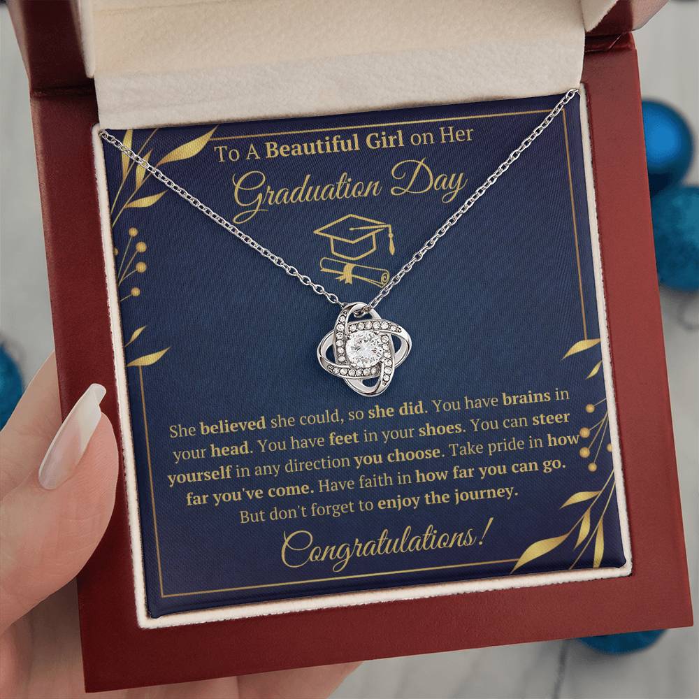 GRADUATION DAY LOVE KNOT NECKLACE GIFT SET