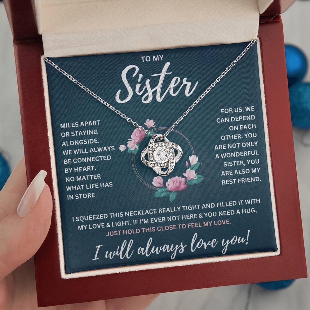 TO MY SISTER SQUEEZED KNOT NECKLACE GIFT SET