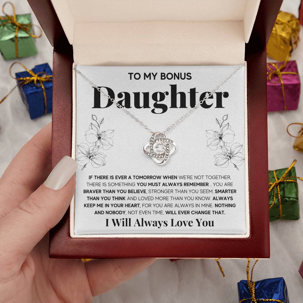TO MY BONUS DAUGHTER BRAVER LOVE KNOT GIFT SET