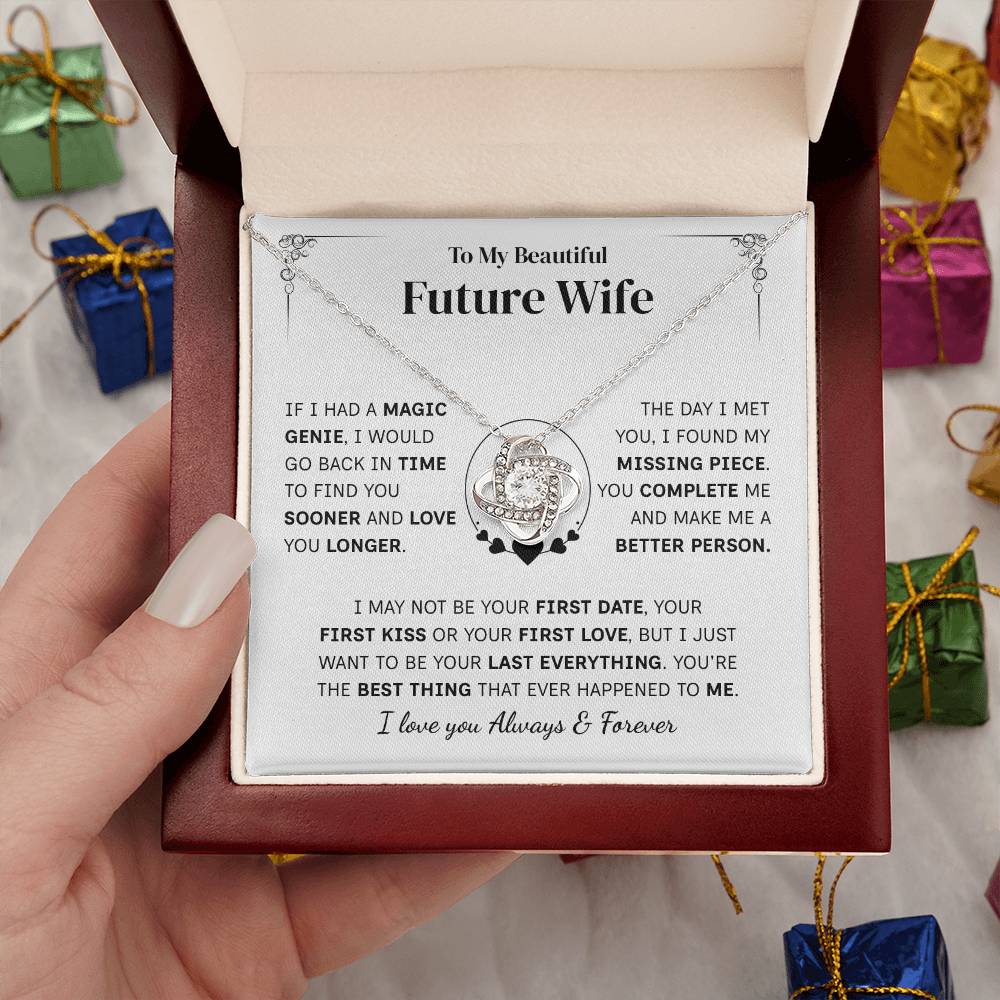 TO MY FUTURE WIFE MAGIC GENIE LOVE KNOT NECKLACE GIFT SET