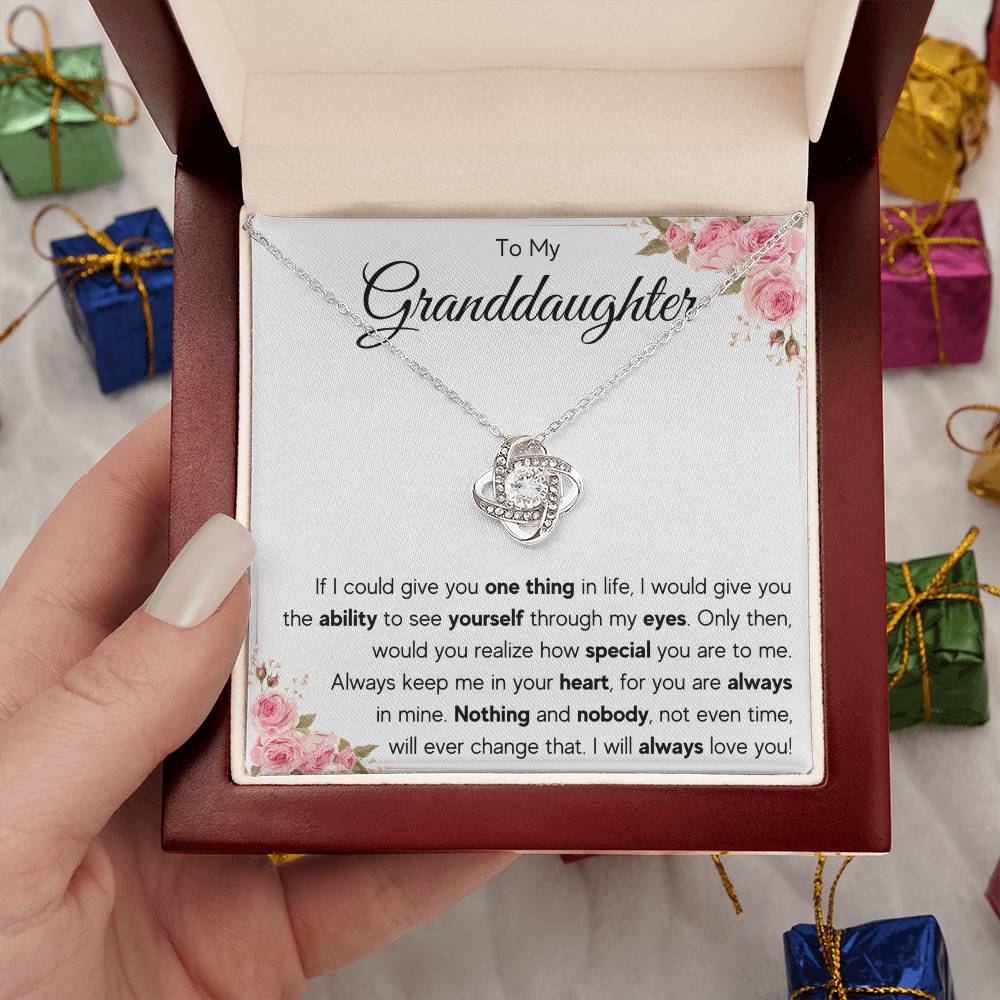 TO MY GRANDDAUGHTER EYES KNOT NECKLACE GIFT SET