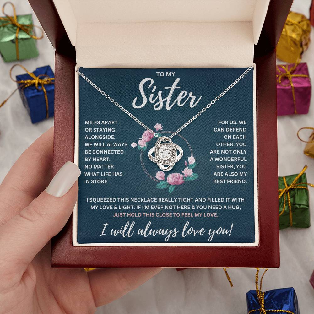 TO MY SISTER SQUEEZED KNOT NECKLACE GIFT SET