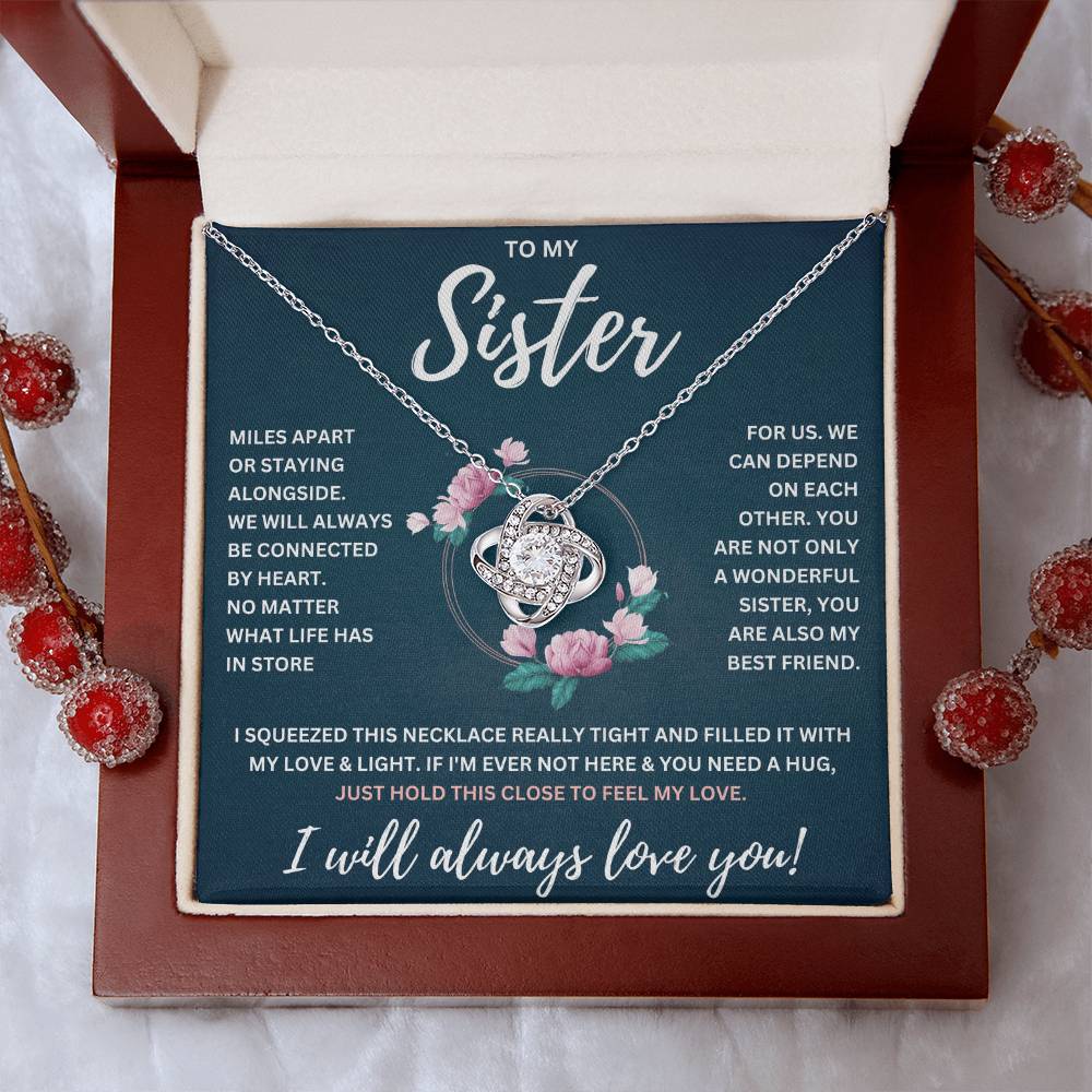 TO MY SISTER SQUEEZED KNOT NECKLACE GIFT SET