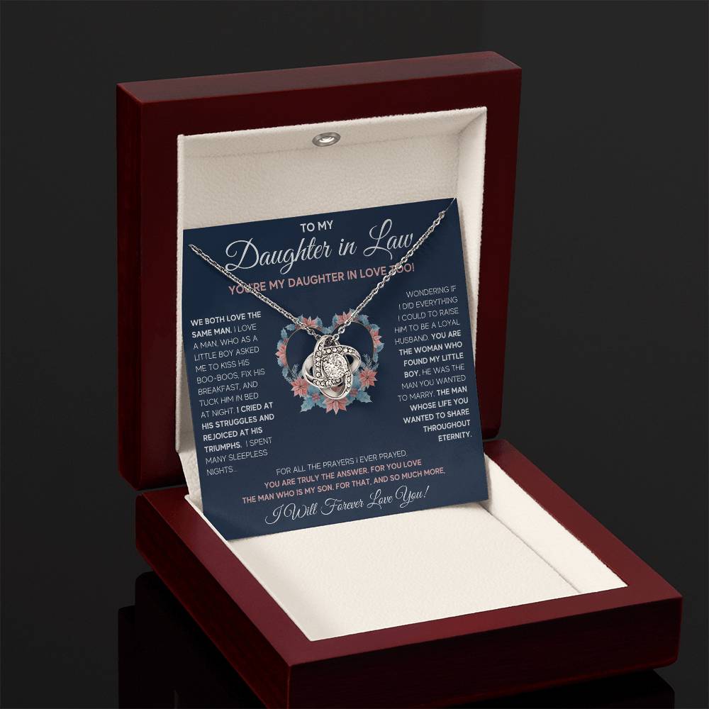 TO MY DAUGHTER IN LAW - DAUGHTER IN LOVE KNOT NECKLACE GIFT SET
