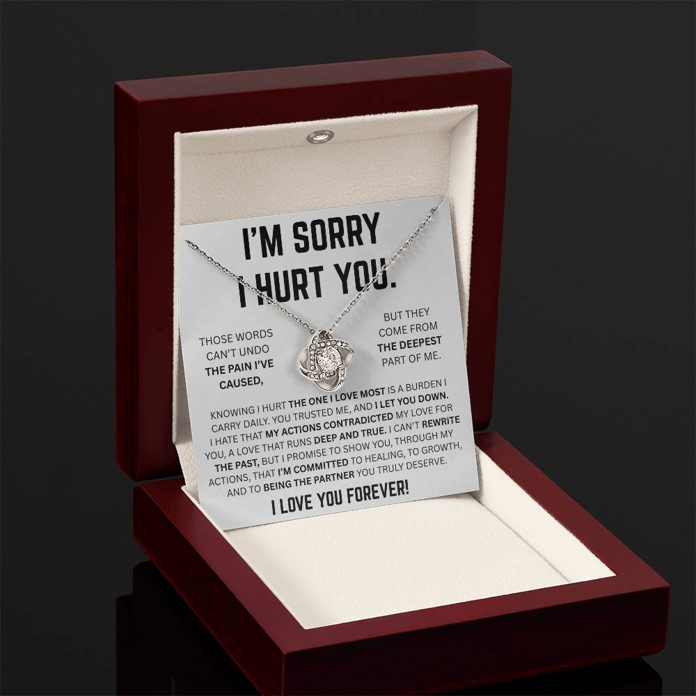 DEEPEST APOLOGY LOVE KNOT NECKLACE GIFT SET