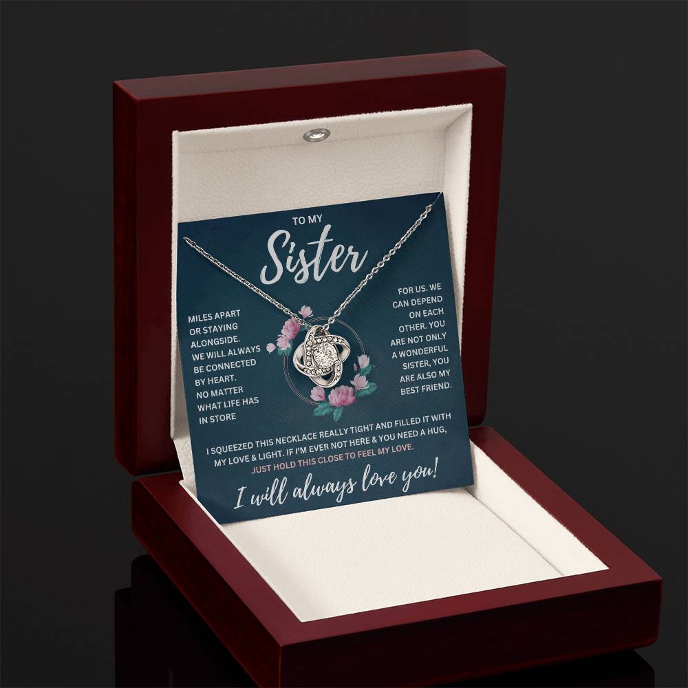 TO MY SISTER SQUEEZED KNOT NECKLACE GIFT SET