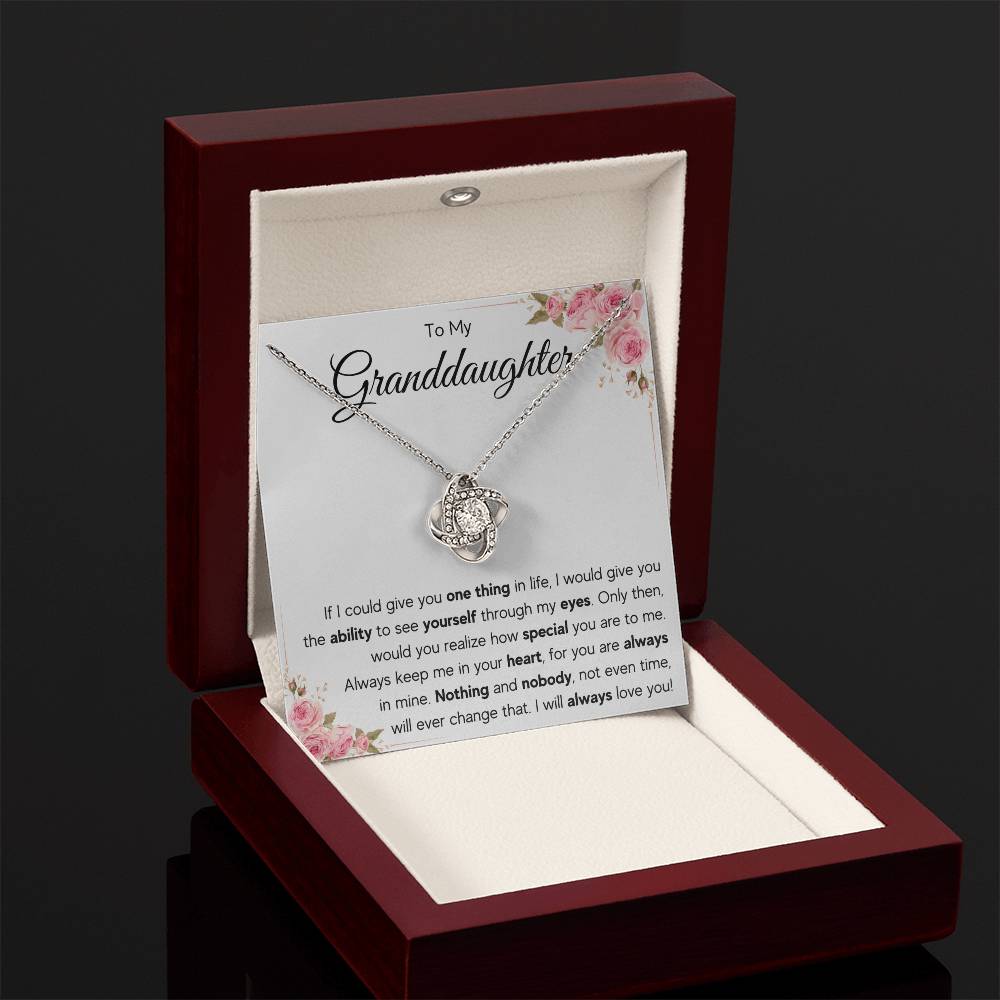 TO MY GRANDDAUGHTER EYES KNOT NECKLACE GIFT SET