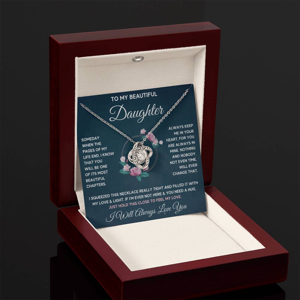 TO MY DAUGHTER CHAPTERS SQUEEZE KNOT NECKLACE GIFT SET
