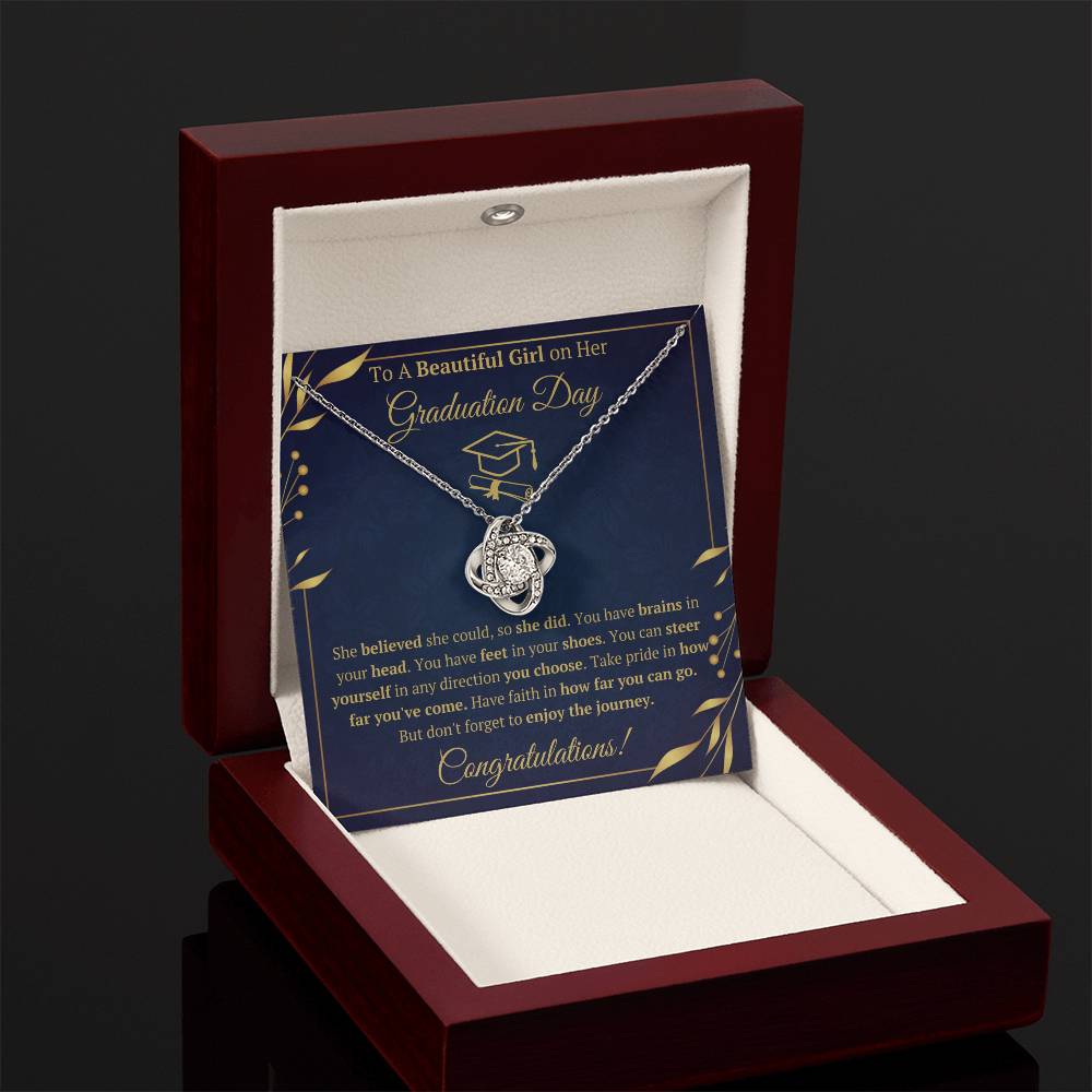 GRADUATION DAY LOVE KNOT NECKLACE GIFT SET