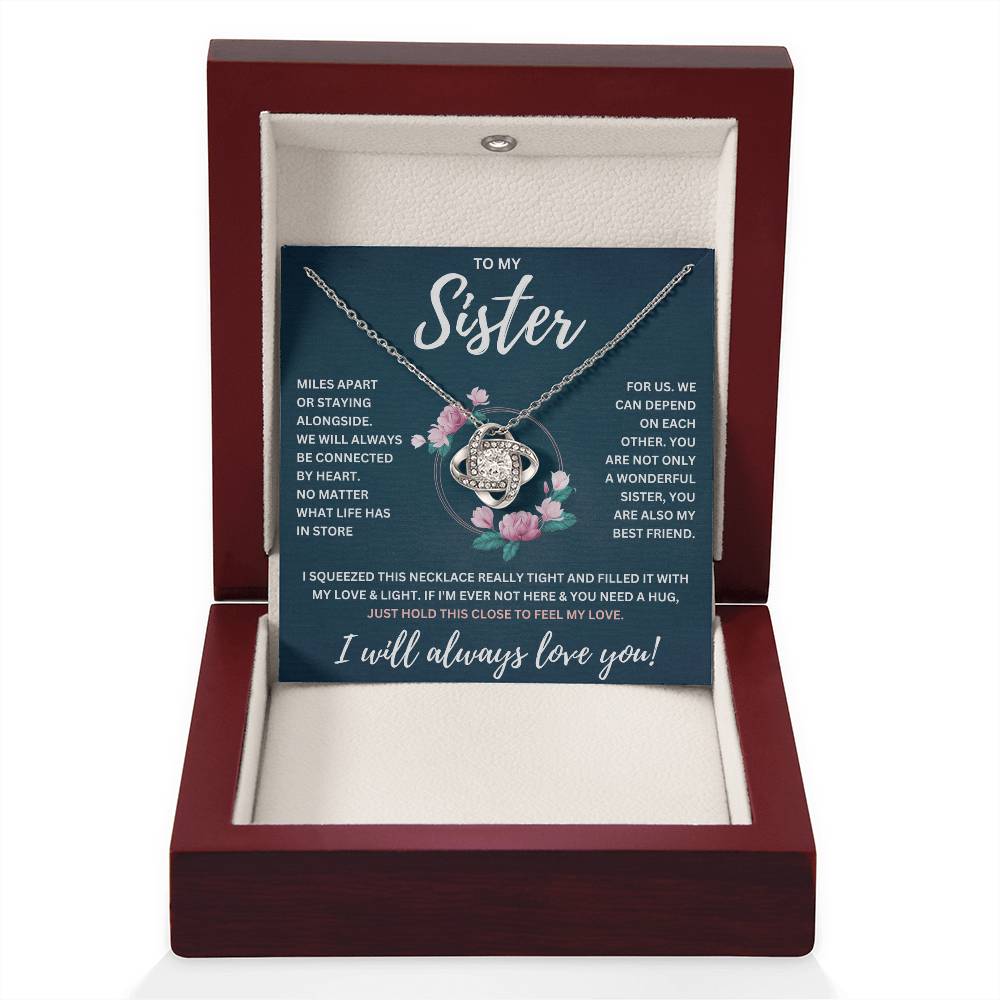 TO MY SISTER SQUEEZED KNOT NECKLACE GIFT SET
