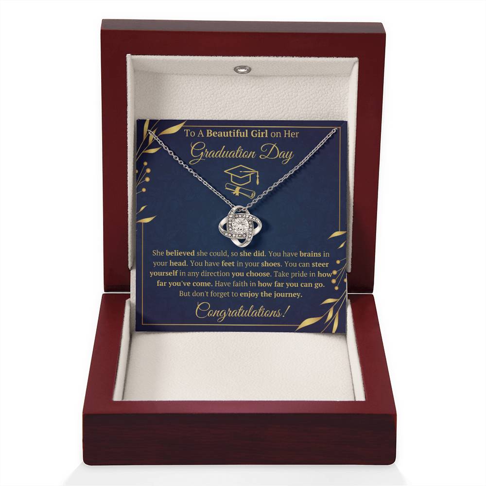GRADUATION DAY LOVE KNOT NECKLACE GIFT SET