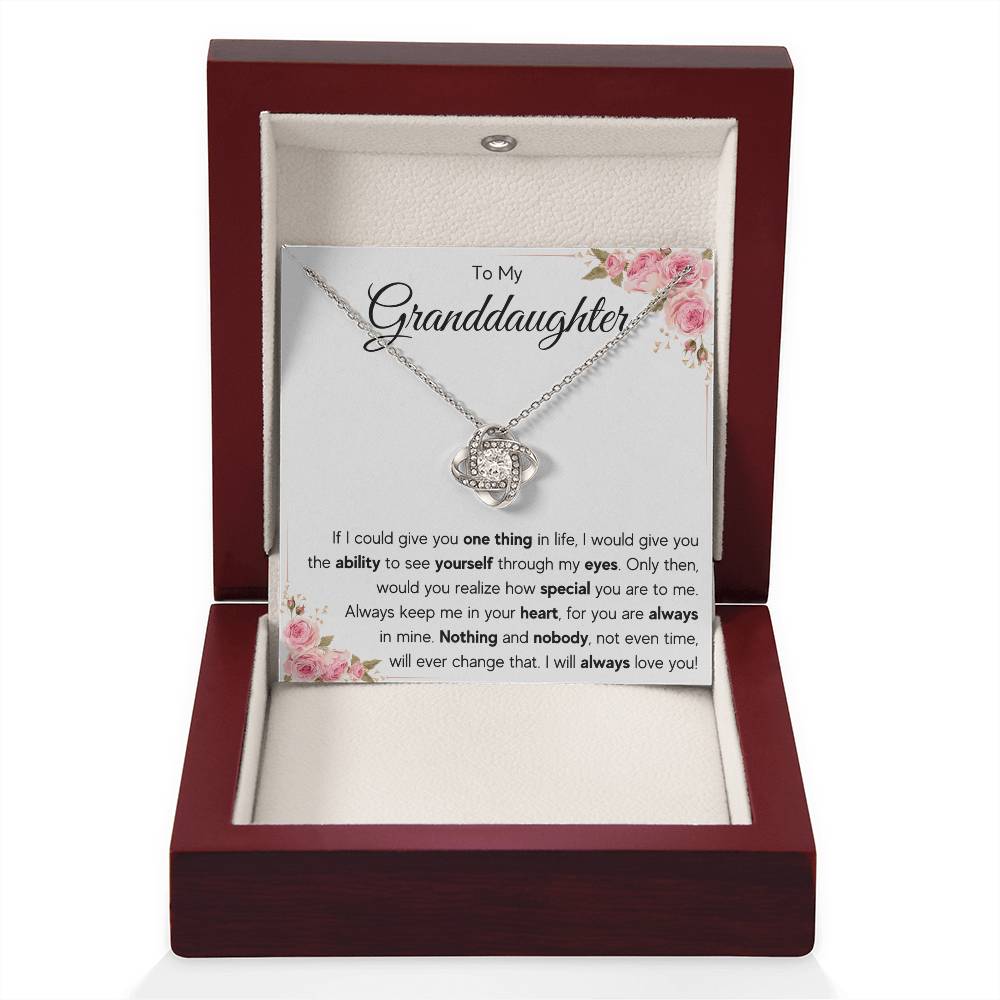 TO MY GRANDDAUGHTER EYES KNOT NECKLACE GIFT SET
