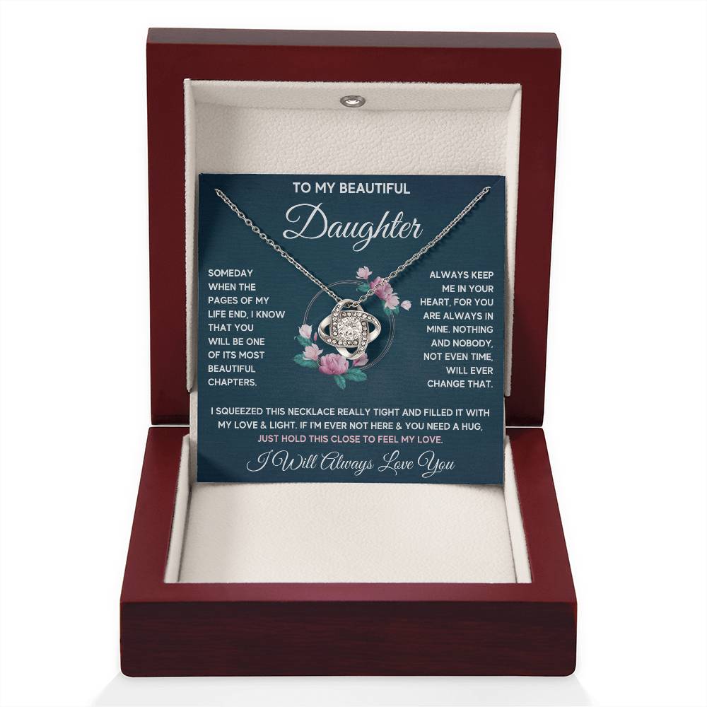 TO MY DAUGHTER CHAPTERS SQUEEZE KNOT NECKLACE GIFT SET