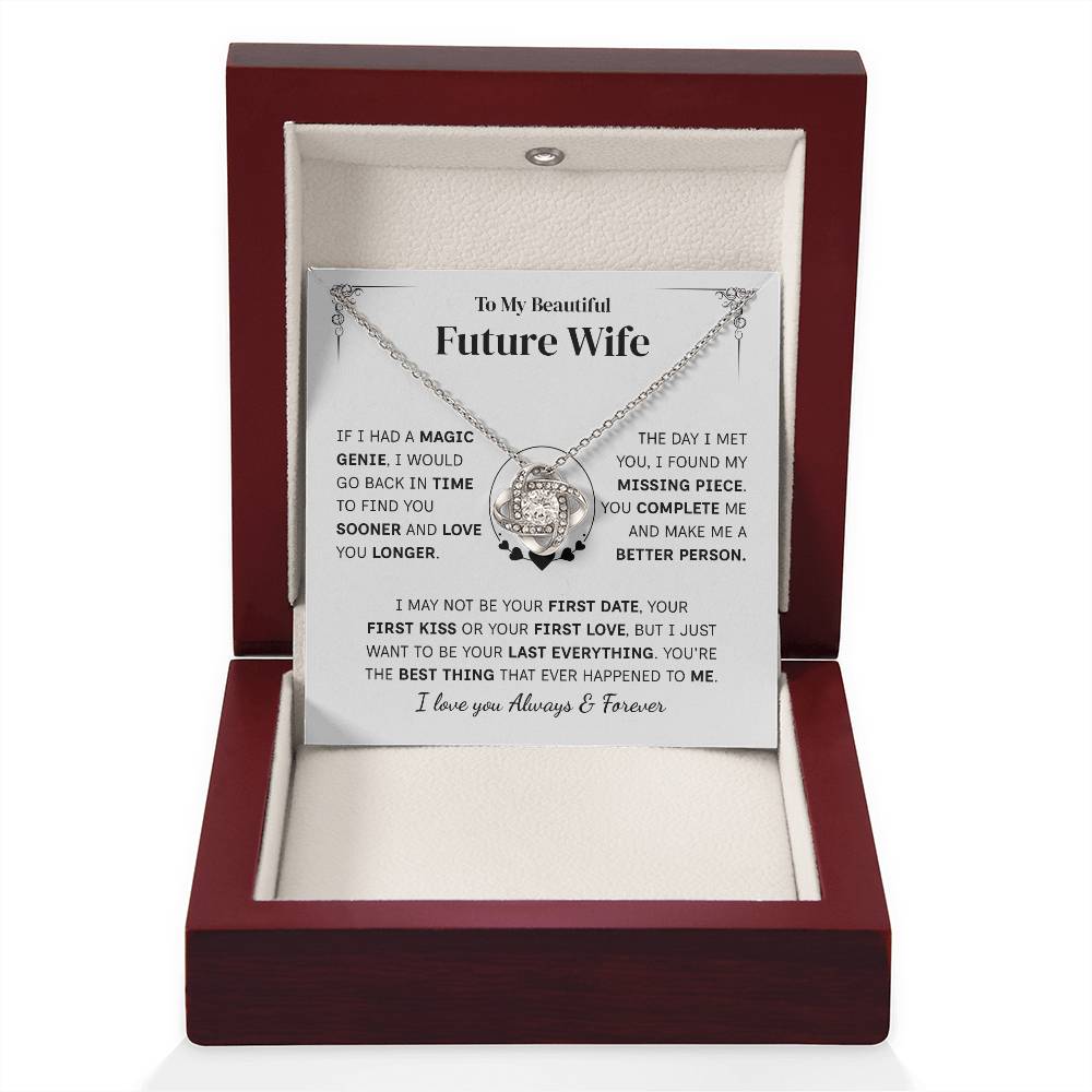 TO MY FUTURE WIFE MAGIC GENIE LOVE KNOT NECKLACE GIFT SET