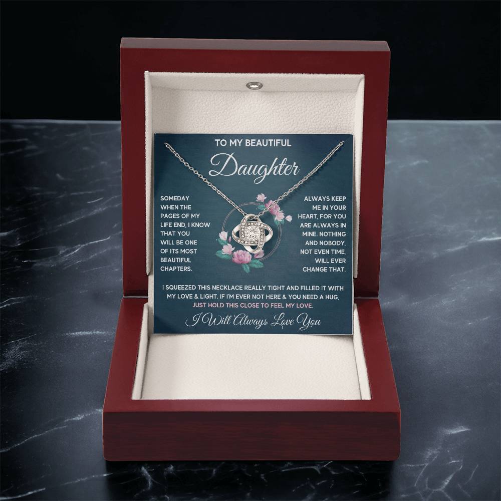 TO MY DAUGHTER CHAPTERS SQUEEZE KNOT NECKLACE GIFT SET