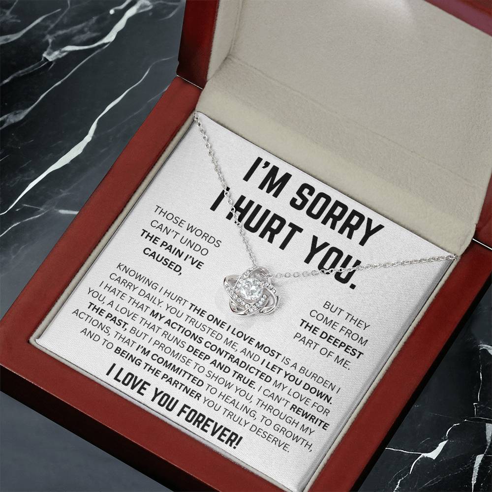 DEEPEST APOLOGY LOVE KNOT NECKLACE GIFT SET