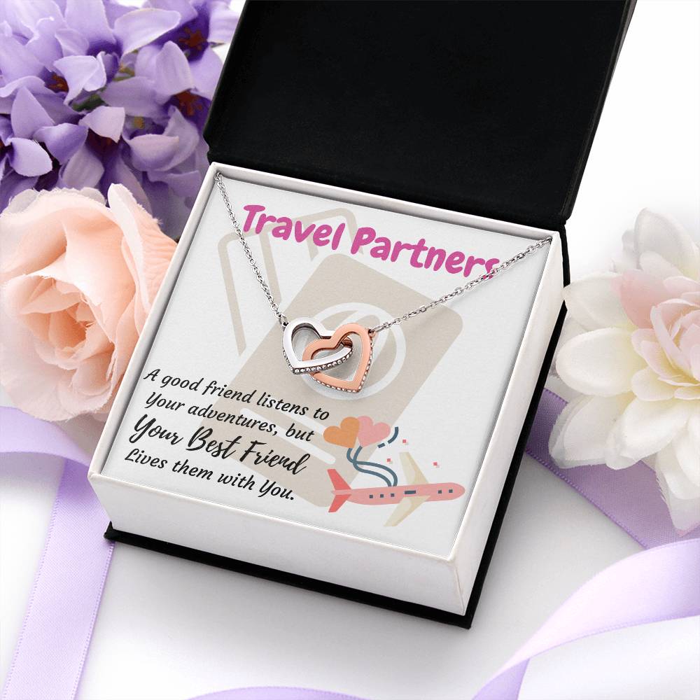 TRAVEL PARTNERS INTERLOCKING NECKLACE | MESSAGE CARD & GIFT BOX