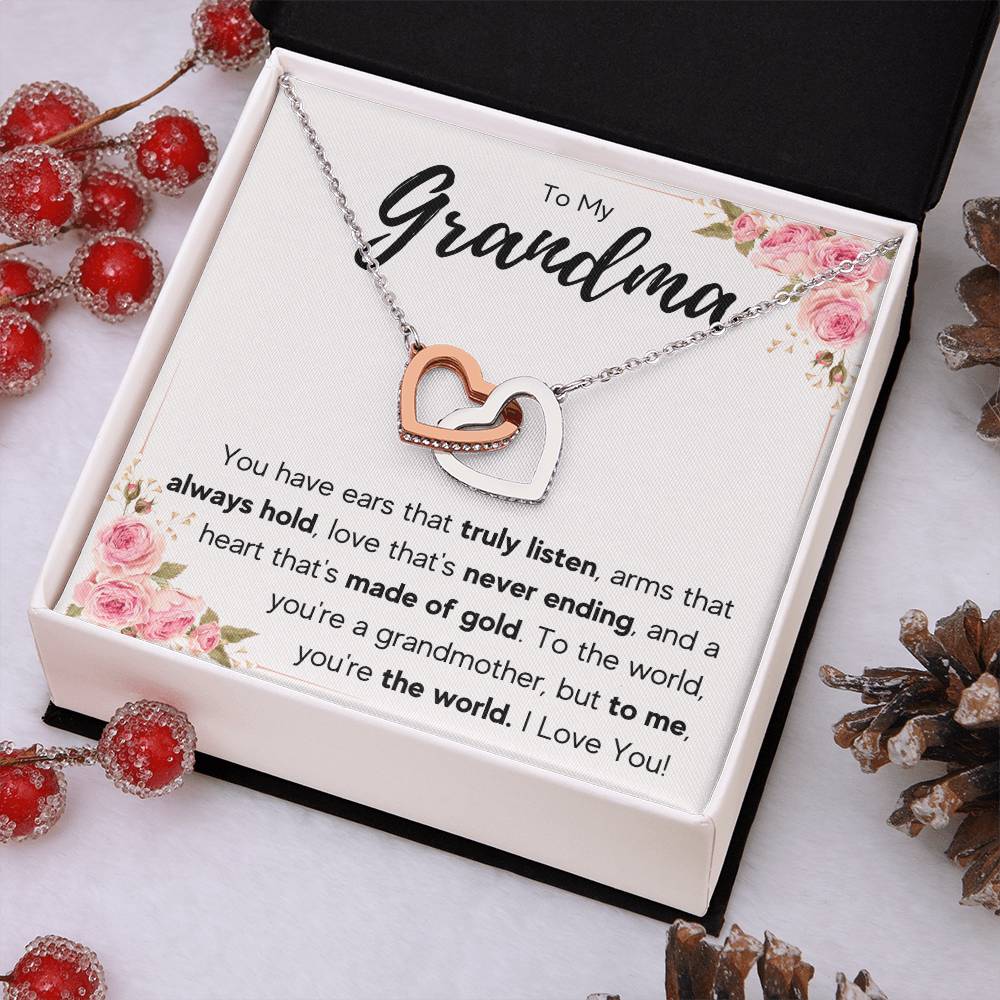 TO MY GRANDMA NEVER ENDING INTERLOCKING NECKLACE GIFT SET