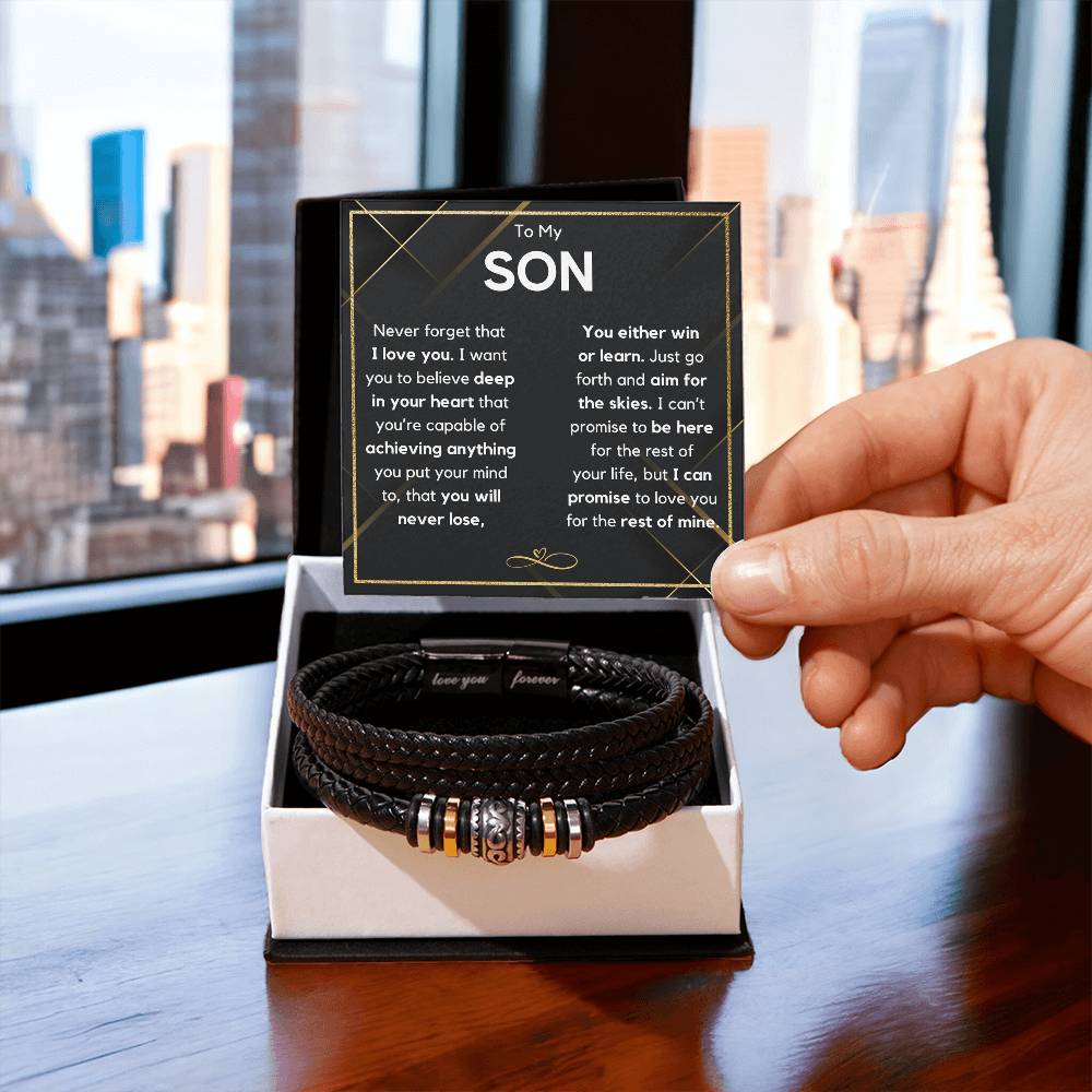 TO MY SON NEVER FORGET BRACELET