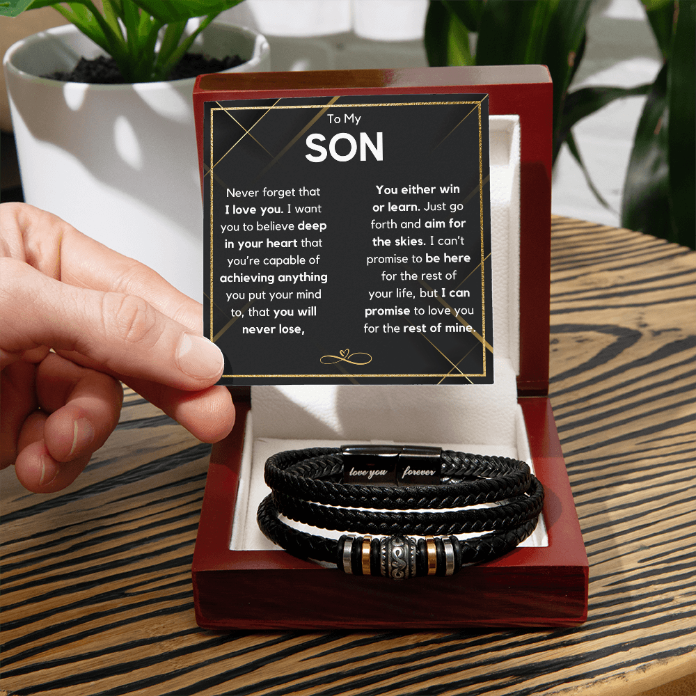 To My Son Never Forget Bracelet Gift Set