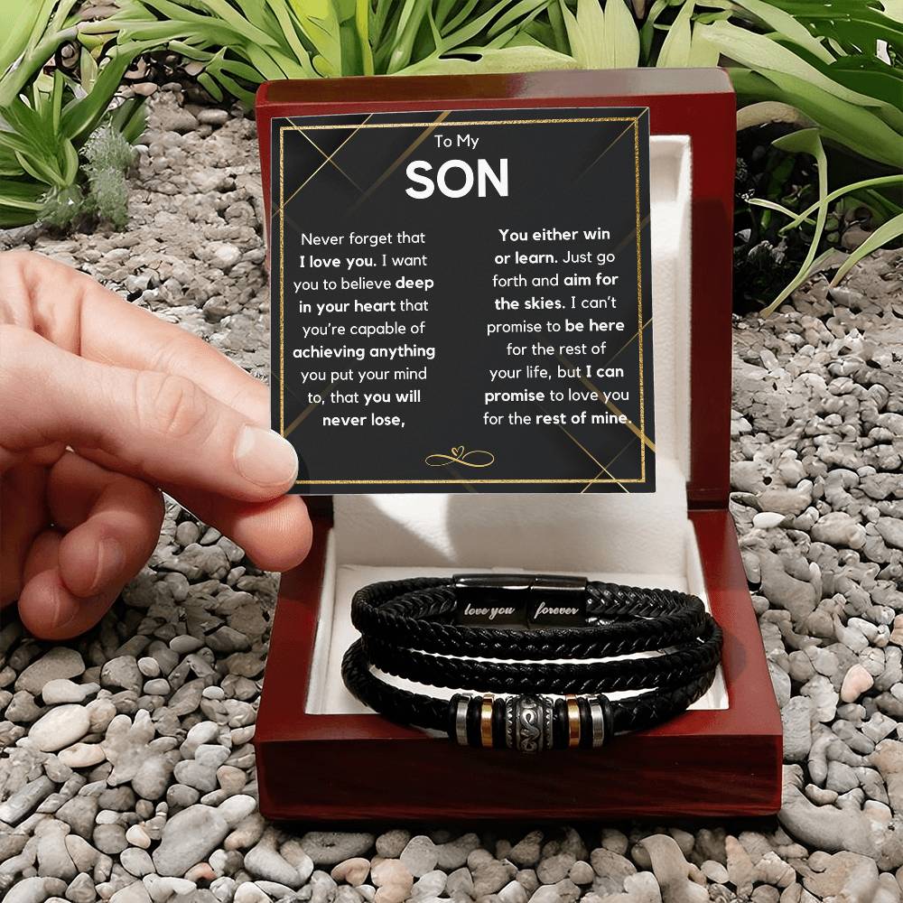 TO MY SON NEVER FORGET BRACELET