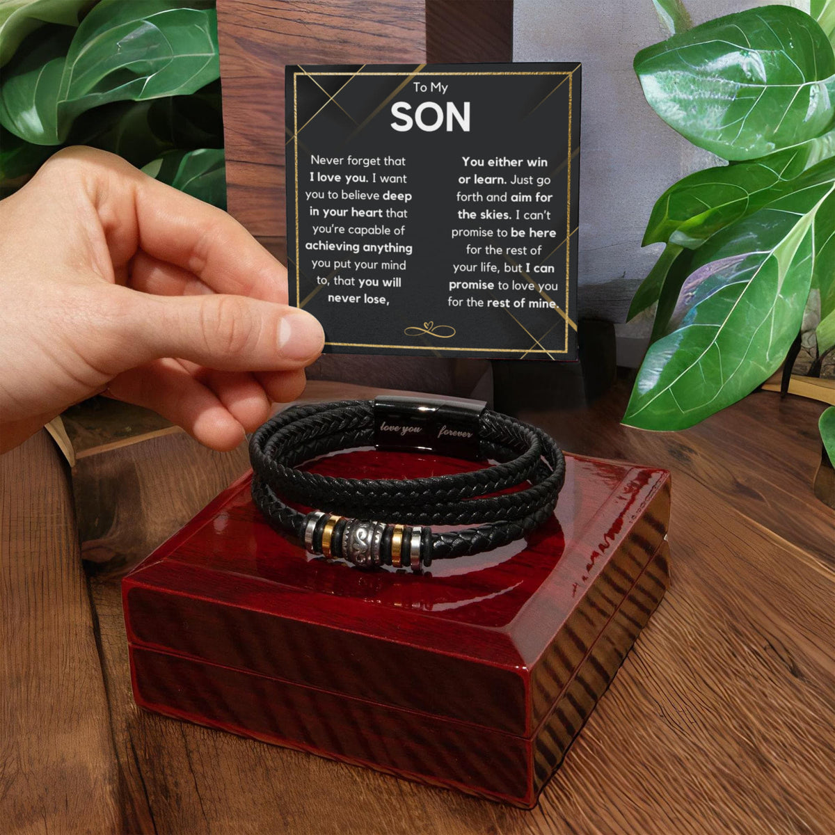 TO MY SON NEVER FORGET BRACELET