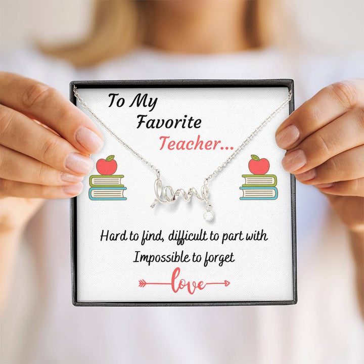 TO MY FAVORITE TEACHER LOVE NECKLACE | MESSAGE CARD | GIFT BOX