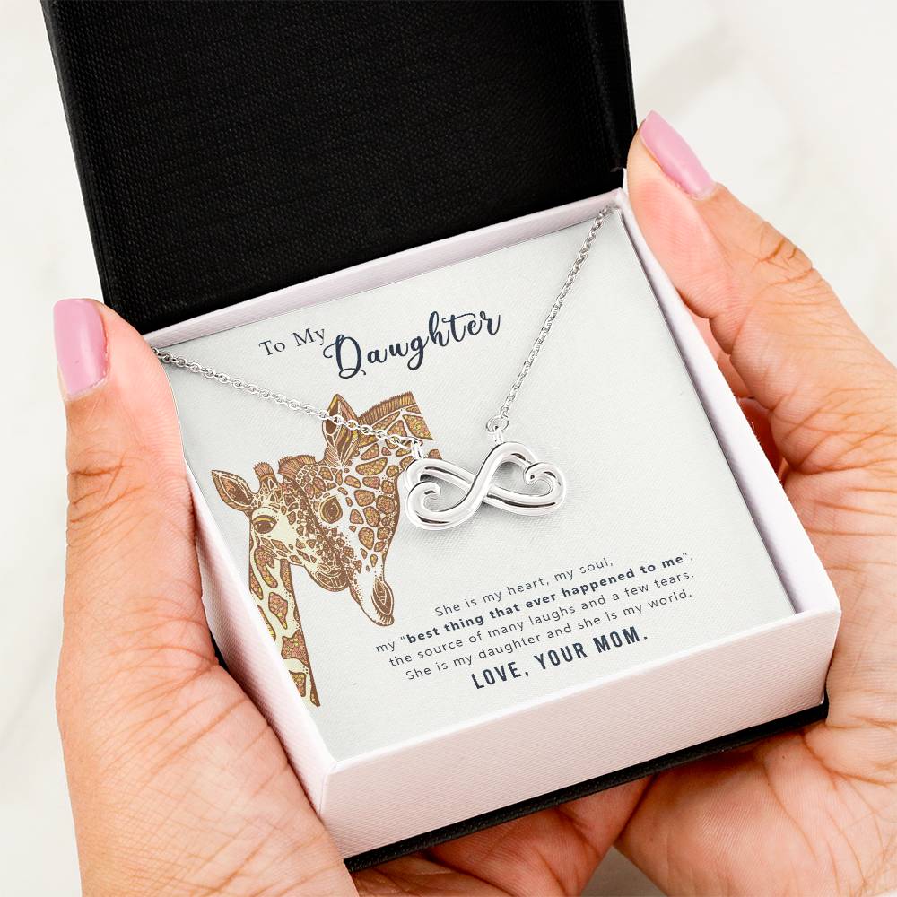 TO MY DAUGHTER "MY WORLD" INFINITY NECKLACE GIFT SET