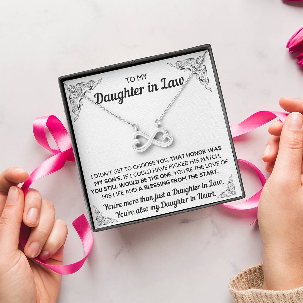TO MY DAUGHTER-IN-LAW HONOR INFINITY NECKLACE GIFT SET