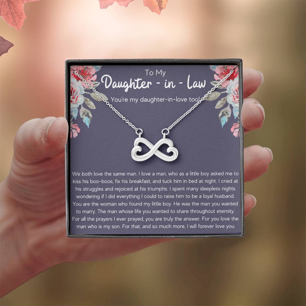 TO MY DAUGHTER IN LAW DAUGHTER IN LOVE INFINITY NECKLACE GIFT SET