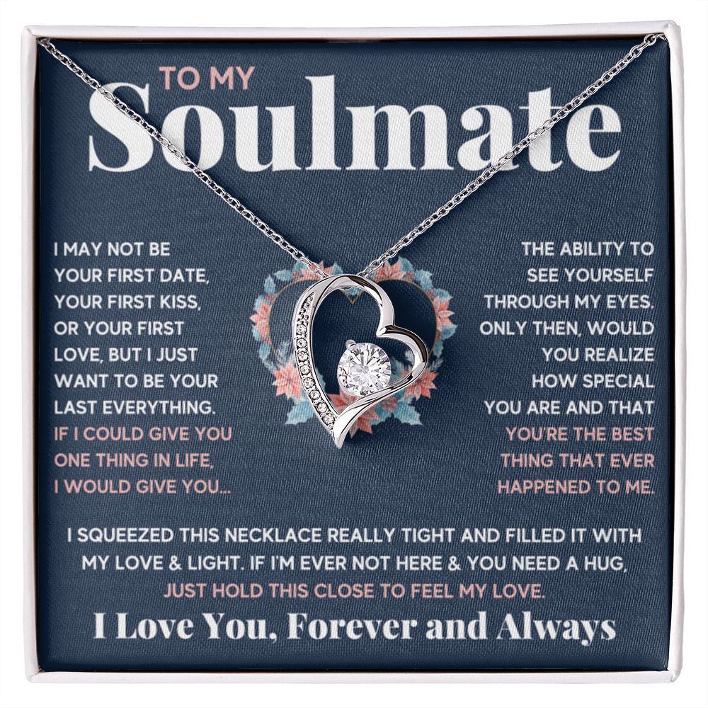 To My Soulmate Blue Squeeze Forever Love Necklace Gift Set