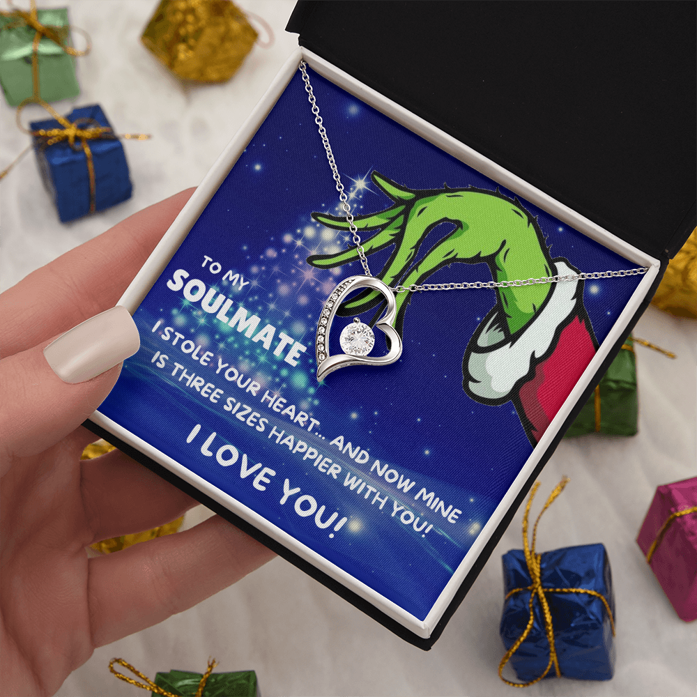 To My Soulmate Three Size Grinch Forever Love Necklace Gift Set