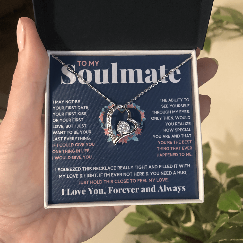 To My Soulmate Blue Squeeze Forever Love Necklace Gift Set