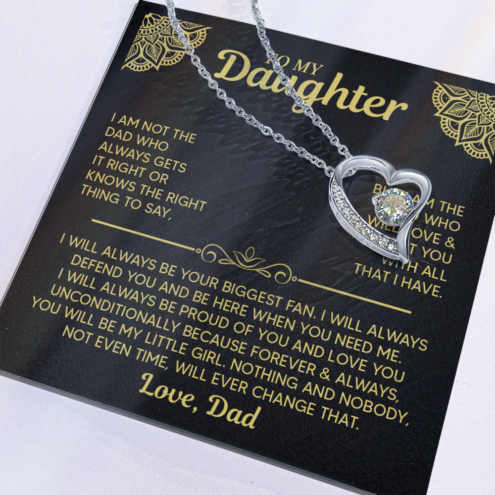 TO MY DAUGHTER BIGGEST FAN FOREVER LOVE NECKLACE GIFT SET