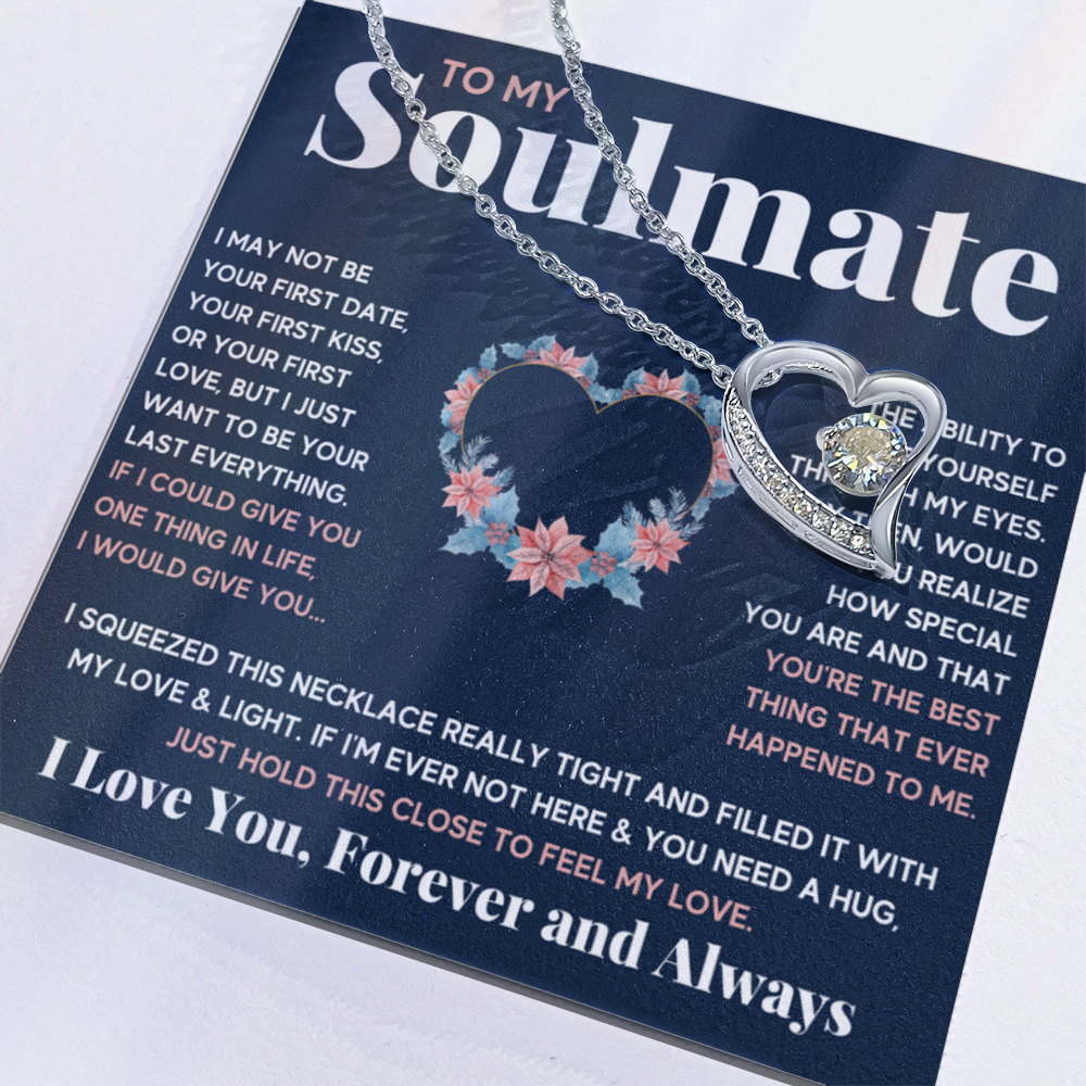 To My Soulmate Blue Squeeze Forever Love Necklace Gift Set