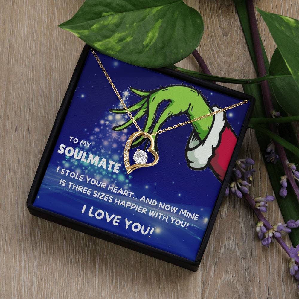 To My Soulmate Three Size Grinch Forever Love Necklace Gift Set