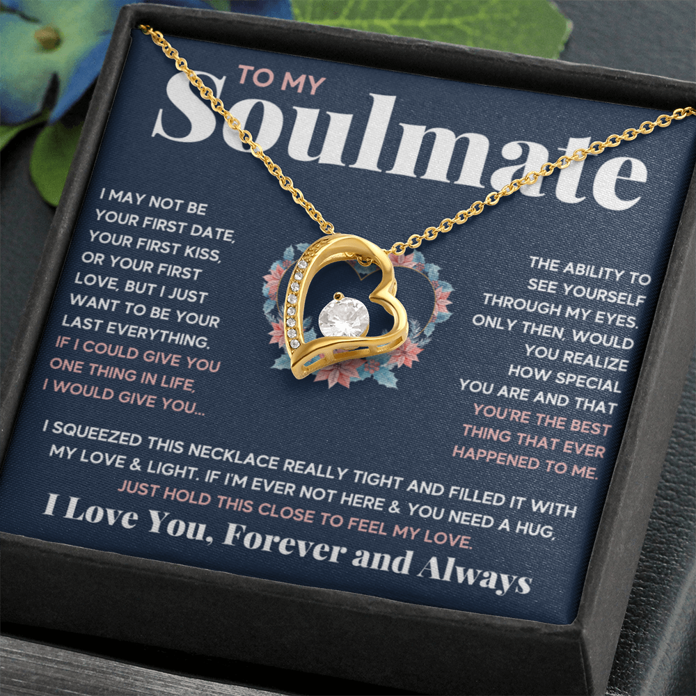 To My Soulmate Blue Squeeze Forever Love Necklace Gift Set