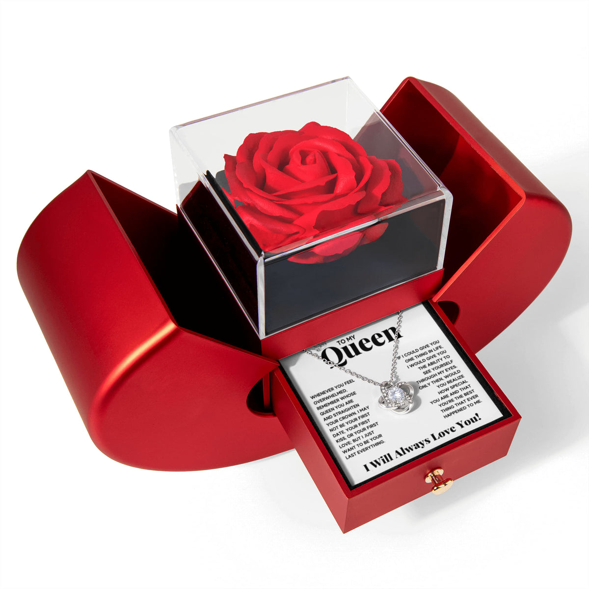 To My Queen Love Knot Heart Box Gift Set