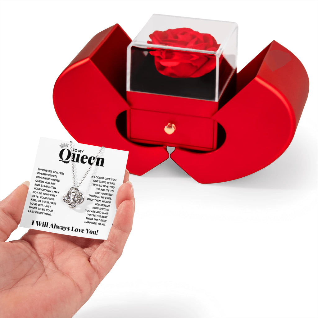 To My Queen Love Knot Heart Box Gift Set