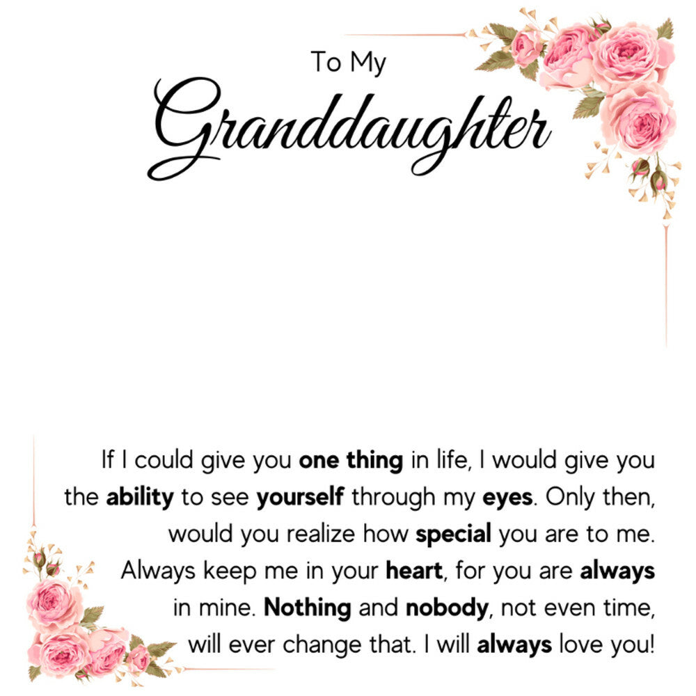 To My Granddaughter Eyes Love Knot Necklace Heart Box Gift Set