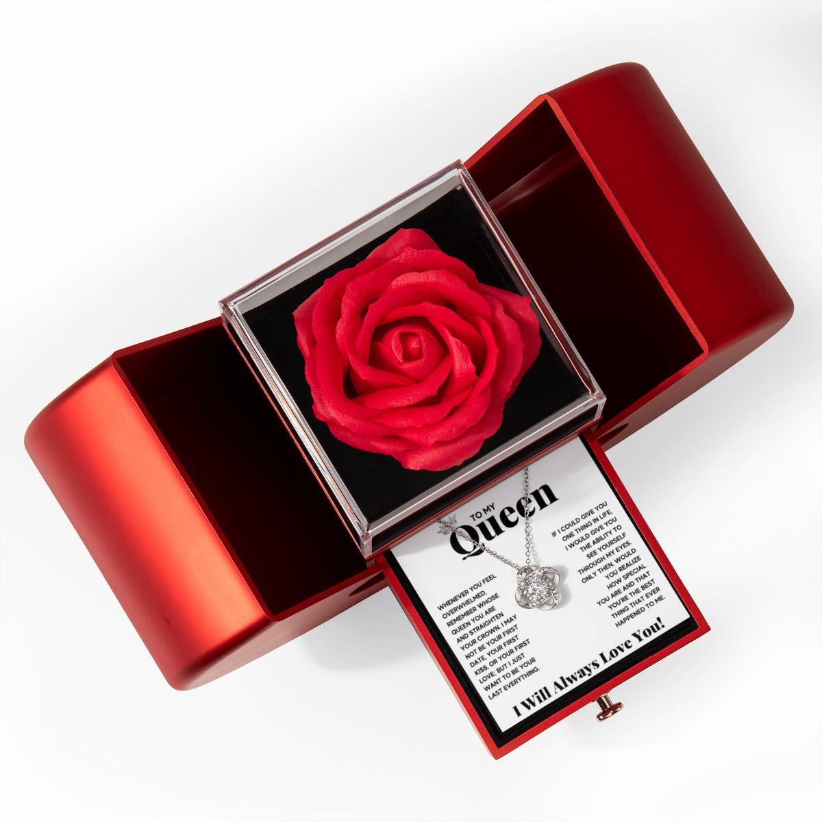 To My Queen Love Knot Heart Box Gift Set