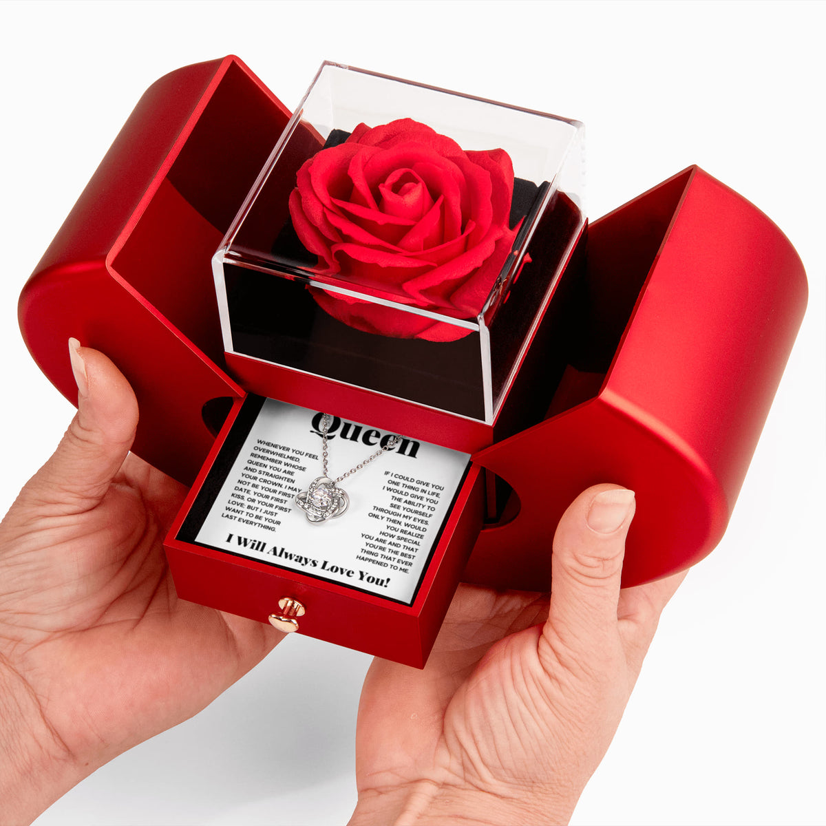 To My Queen Love Knot Heart Box Gift Set
