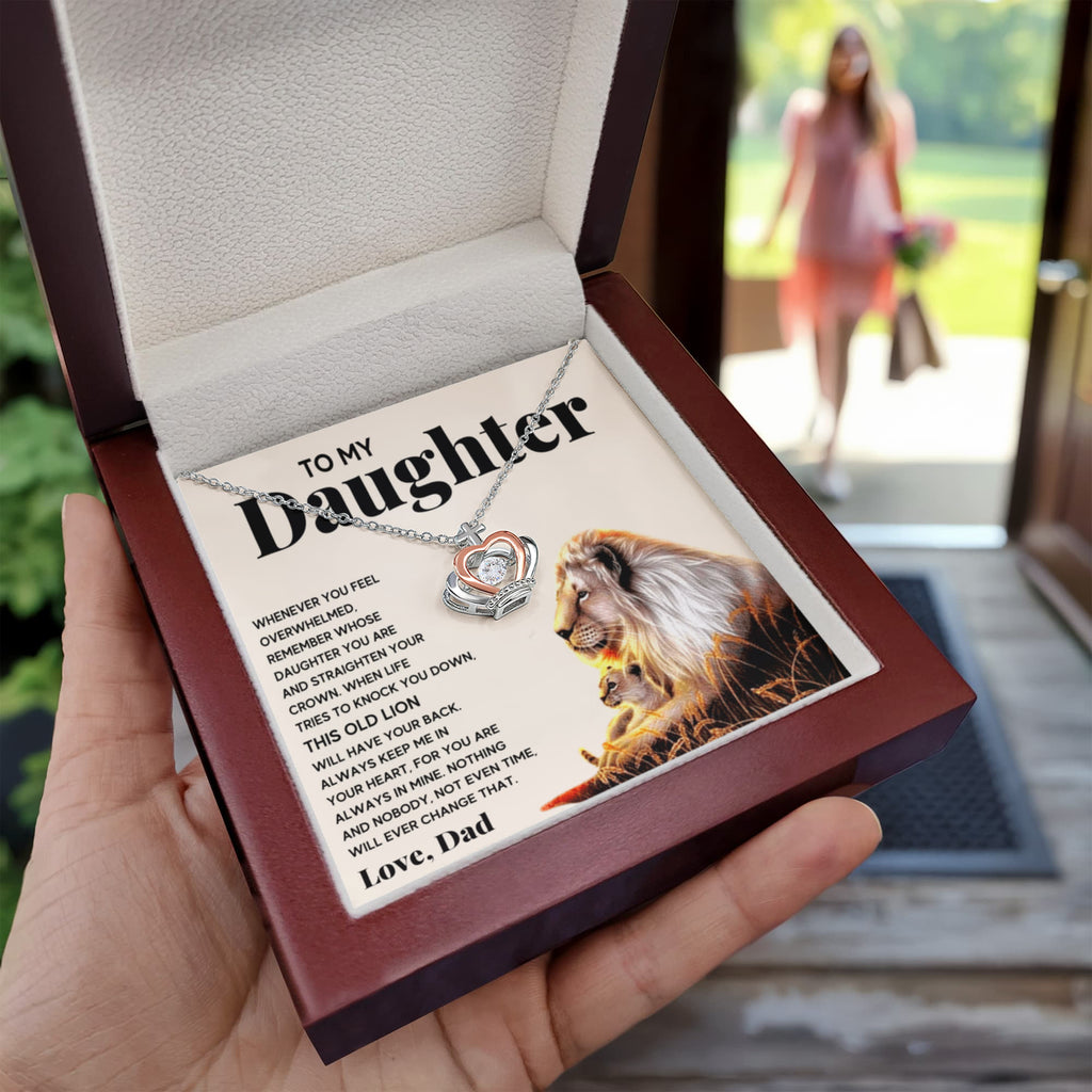 TO MY DAUGHTER LION CROWN NECKLACE GIFT SET
