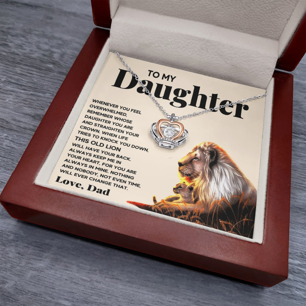 TO MY DAUGHTER LION CROWN NECKLACE GIFT SET