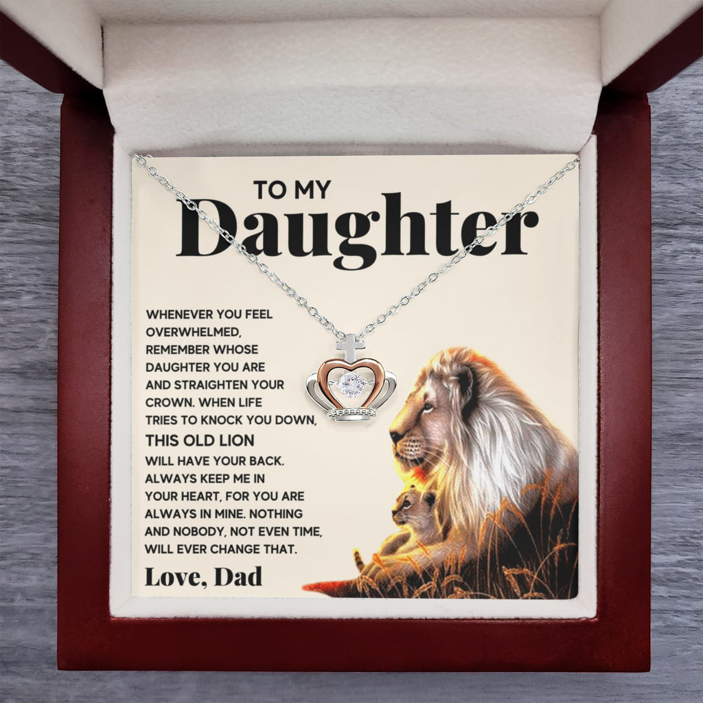TO MY DAUGHTER LION CROWN NECKLACE GIFT SET