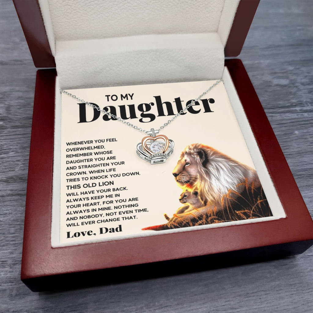 TO MY DAUGHTER LION CROWN NECKLACE GIFT SET